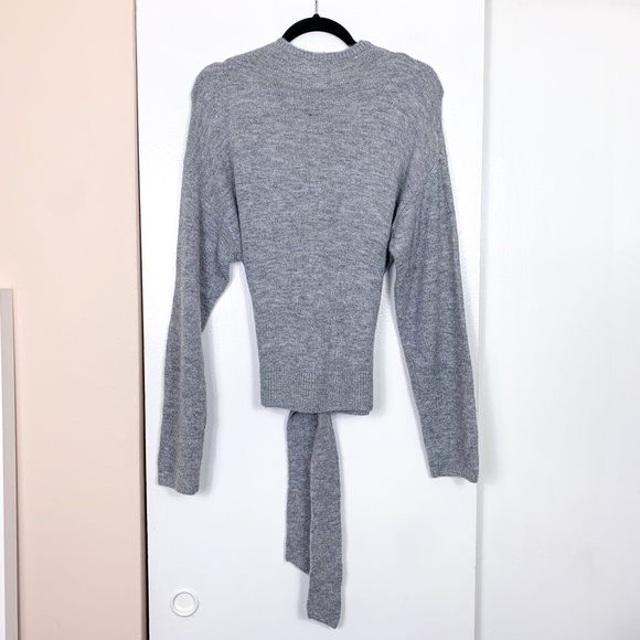 Wayf Gray Tie Waist Crew Neck Sweater - Picture 5 of 5
